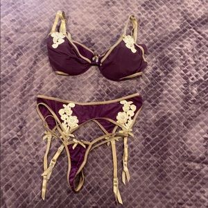 Plum and Gold Lingerie set